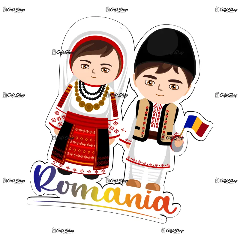 Copii tarani port popular romania, magnet frigider mgs126